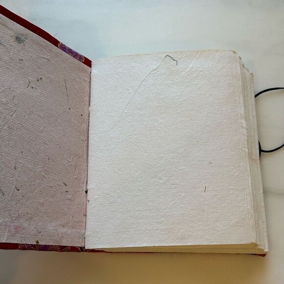Red Floral Notepad Journal with Handmade Paper - Picture 6 of 9